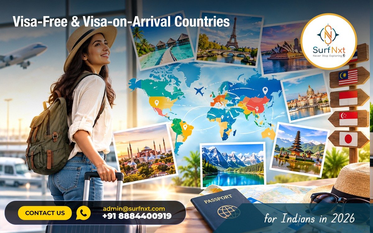 Visa-free and visa-on-arrival countries for Indians in 2026